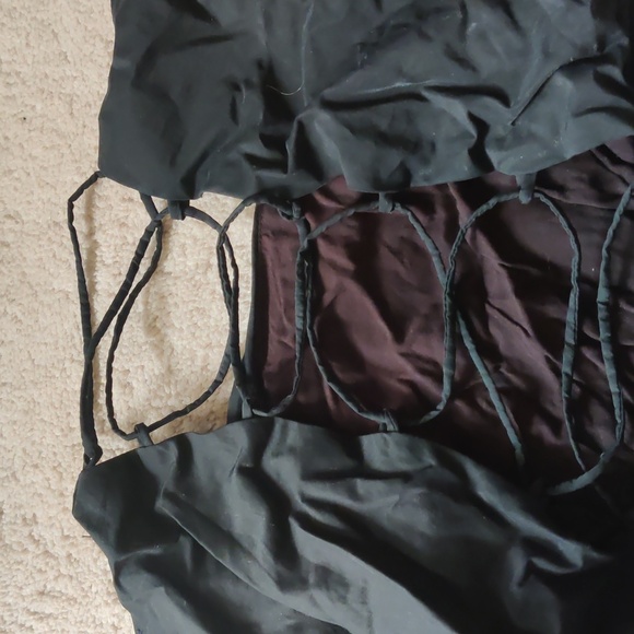 Olivaceous Black Puff Sleeve Peasant Corset Top - Picture 11 of 12